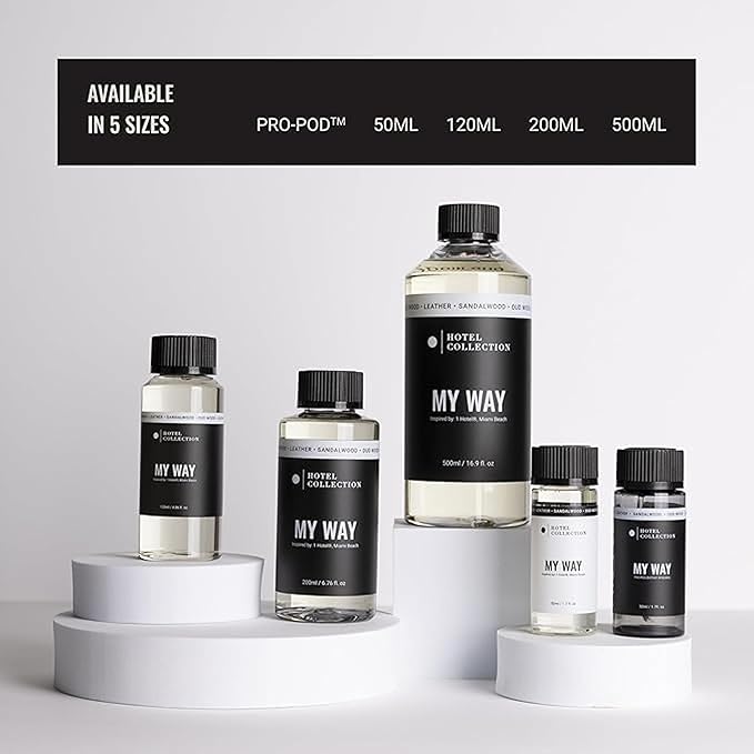 Hotel Collection - My Way Essential Oil Scent - Luxury Hotel Inspired Aromatherapy Scent Diffuser Oil - Lush Sandalwood, Warm Virginia Cedar, & Beautiful Iris - 6.7 fl oz 200mL