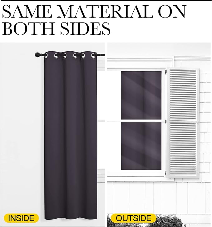 NICETOWN Greyish Purple Blackout Curtains 78 inches Length for Bedroom, 2 Panels, 42" Wide, Thermal Insulated Decoration Drapes for Office Window