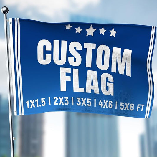 Ships Next Day, Made In USA - Personalized Flag - Upload Your Logo or Picture for a Unique Custom Design - Double Sided Weather-Proof Outdoor or Indoor Flag (5x8 Ft)