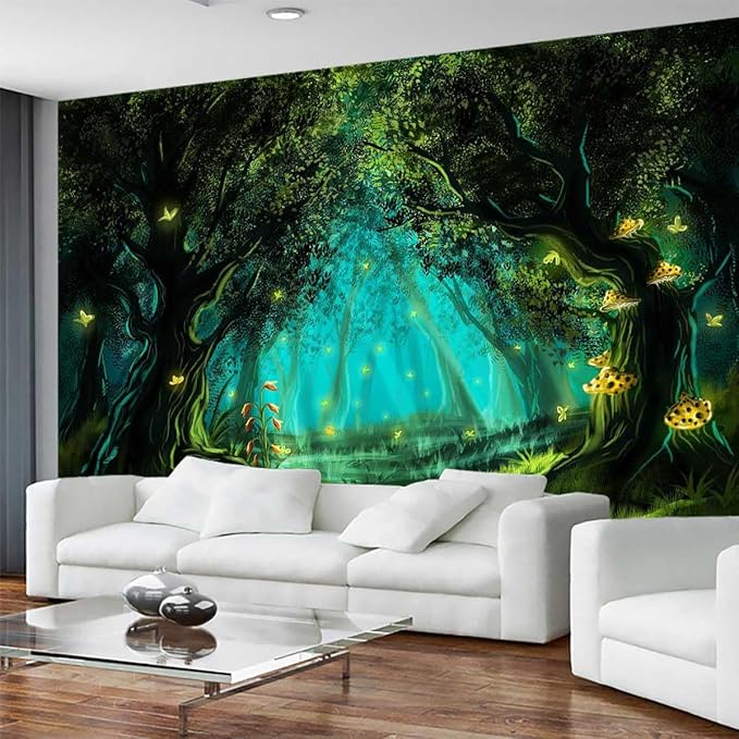 Fantasy Forest Wallpaper, Large Wall Background Mural for Living Room Sofa Background Wall Mural(Non-self-Adhesive)