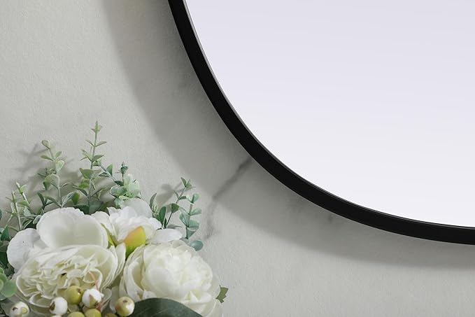 Gleam, Metal Frame Oval Mirror 20X36 Inch in, Modern, Black