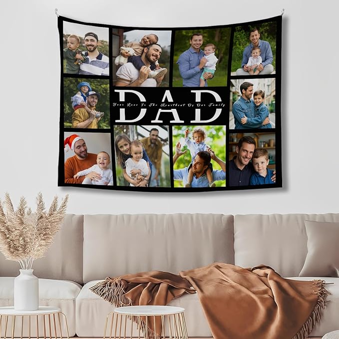 Custom Tapestry For Wall Bedroom Customized Backdrop Personalized Image Text Photo Customized Funny Tapestry Signs Custom Banners Personalized Dad's Day Horizontal Tapestries 30×40in