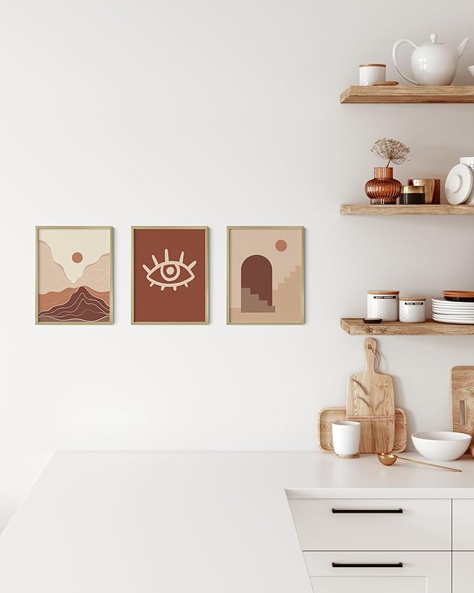 HAUS AND HUES 8.5x11 Gold Metal Picture Frames - Features Premium Aluminum, Vertical & Horizontal Hang, Shatterproof Plexiglass - Perfect for Home, Room, Office (8.5x11 in, Gold, Set of 3)