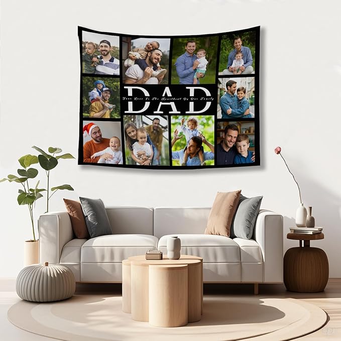 Custom Tapestry For Wall Bedroom Customized Backdrop Personalized Image Text Photo Customized Funny Tapestry Signs Custom Banners Personalized Dad's Day Horizontal Tapestries 30×40in
