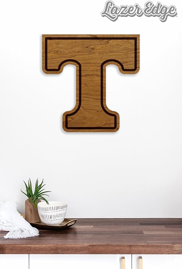 LazerEdge Tennessee Volunteers Wooden Wall Art – Officially Licensed College Decor – Laser-Etched Hanging Sign – Cherry Wood