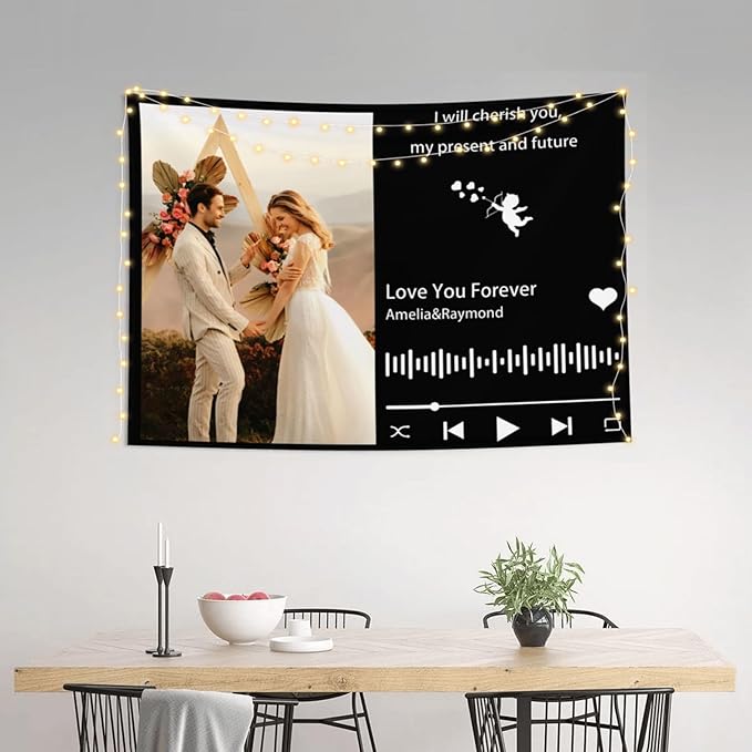 Customizable tapestry For Wall Bedroom Customized Backdrop Personalized Image Text Photo Customized Funny Tapestry Signs Custom Banners Personalized Song Horizontal Tapestries 40×60in