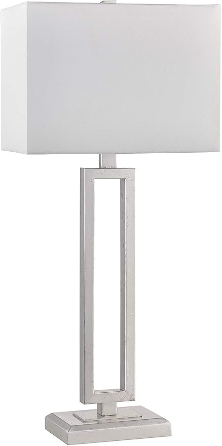 Britta Table Lamp – Modern Luxury Desk Lamp with Silver and White Finish, Commercial Grade Lighting for Living Room or Bedroom
