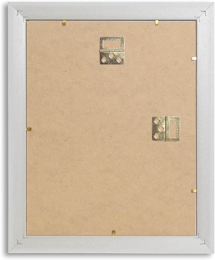 VictoR 8x10 Picture Frame Rubens White Silver - Picture Frames 8x10 - with Shutterproof Acrylic Glass - Antique - White 8 by 10 - only for hanging