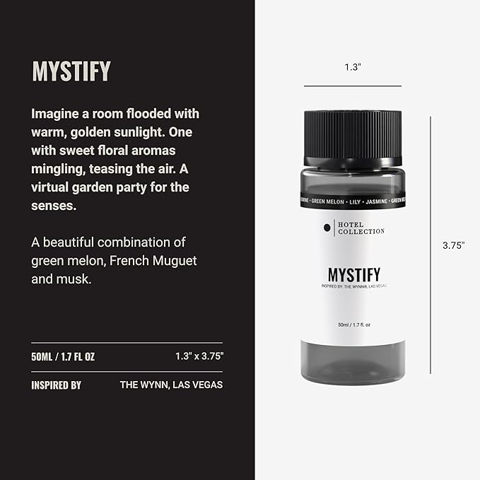 Hotel Collection Diffuser Oil - Mystify - Aromatherapy Essential Fragrance Oil - Jasmine, Green Melon, Lily - 50mL 1.7 Fl oz