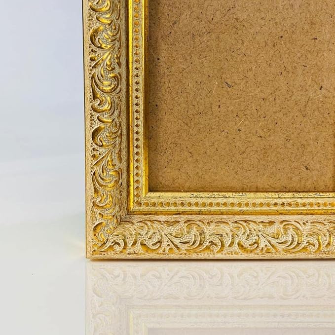 VictoR 4x6 Picture Frame Rubens Green Gold - Picture Frames 4x6 - with Shutterproof Acrylic Glass - Antique - Gold 4 by 6