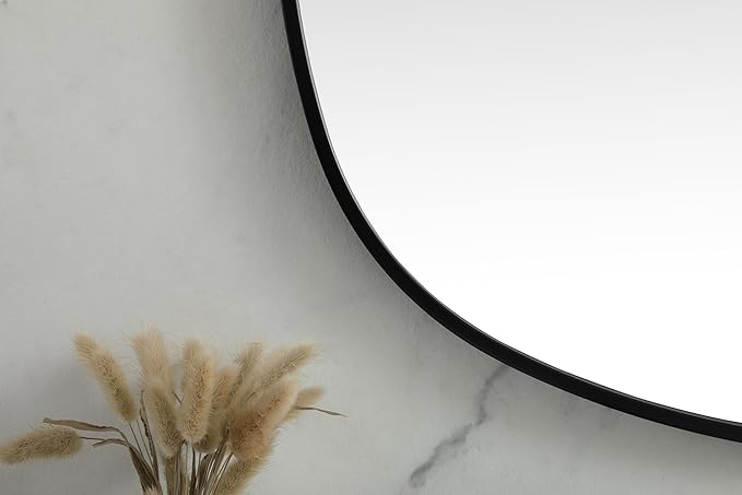 Gleam, Metal Frame Oval Mirror 30X60 Inch in, Modern, Black