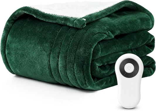 Heated Blanket Electric Throw Blanket 50"x60" Fast Heating Electric Blanket with 5 Heat Levels & 4 Hours Auto-Off Overheat Protection Cozy Soft Flannel Heated Throw Blanket