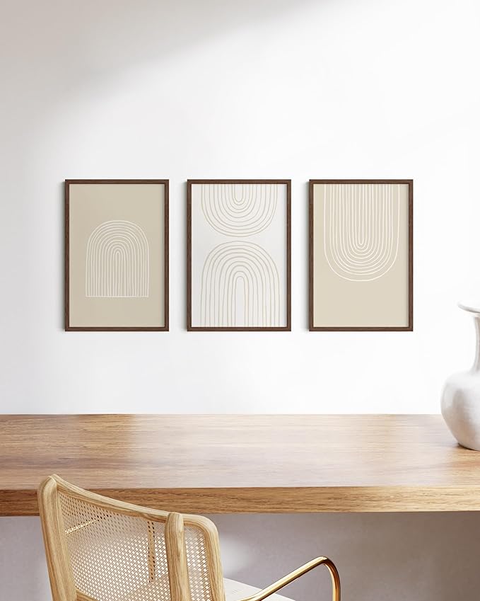 HAUS AND HUES 12x18 Walnut Oak Frame Set of 3 - Wooden Poster Holders, Rustic Gallery Wall Display