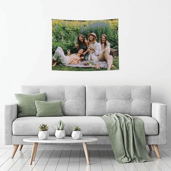 EastSail Custom Tapestry, Personalized Pictures Photos Text for Home, Dorm, Party, Living Room Backdrop Decor Horizontal 29x37 Inch