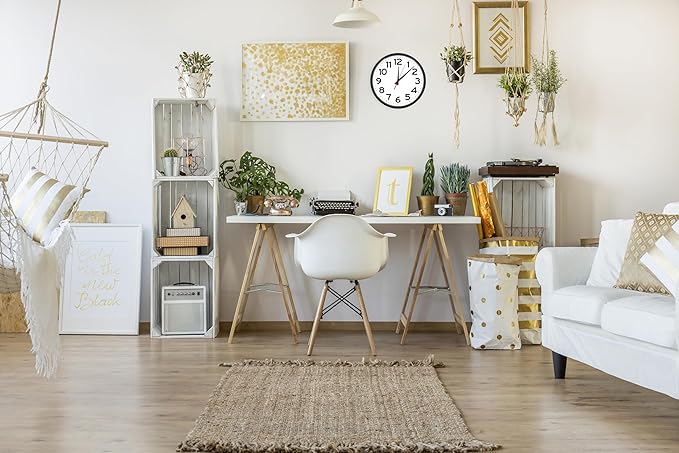 Ultimate Wall Clock | 10 Inch | Round | Quartz | Black | Kitchen | Office | Bedroom | Study | Classic | Indoor | Outdoor | Unbranded | Battery Operated | Modern Décor | Non-Ticking