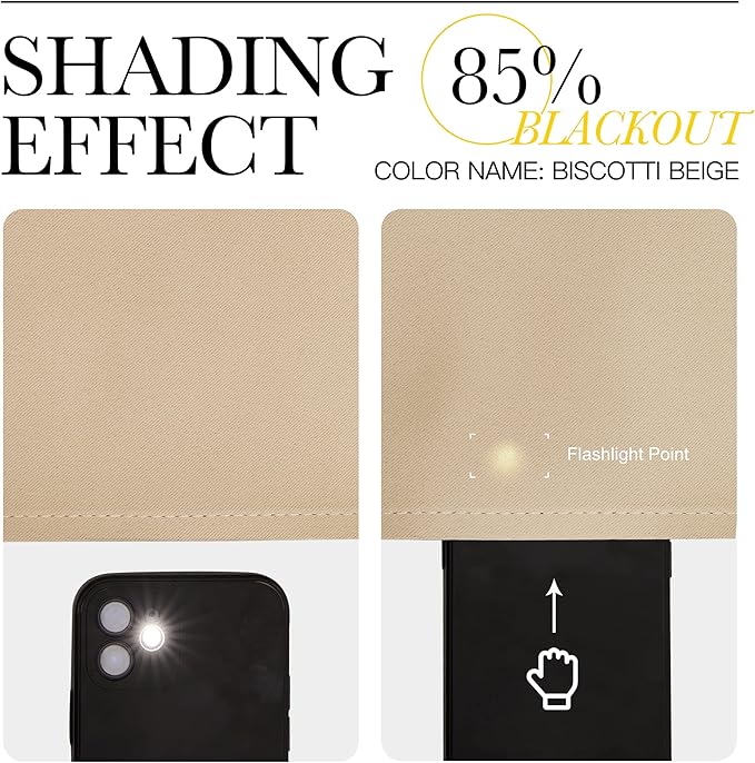 NICETOWN Blackout Curtain Panels for Bedroom, Biscotti Beige, 2 Panels, W29 x L30-inch, Thermal Insulated Grommet Top Blackout Draperies and Drapes for Basement