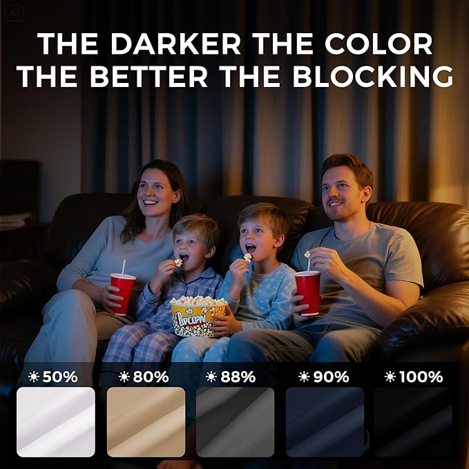 NICETOWN Blackout Curtains Grommet 2 Panels Grey Drapes 95Inches Long