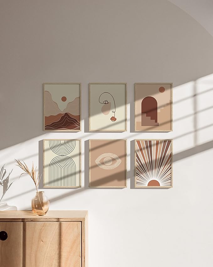 HAUS AND HUES Beige Oak Wood 8.5x11 Picture Frame - Modern Wood Wall Art Display - Lightweight 8.5x11 Frame for Art Prints, Photos, Posters - Ready-to-Hang Vertically & Horizontally (Set of 9)