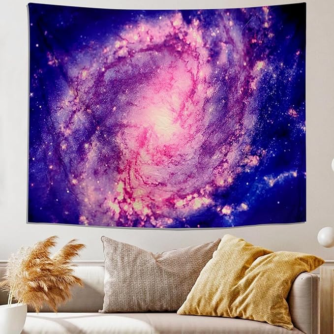 PSYHILAR Blacklight Posters for Adults and Teens Purple UV Reactive, Space Galaxy Black Light Tapestry for Boys Room (59 x 51 Inches)