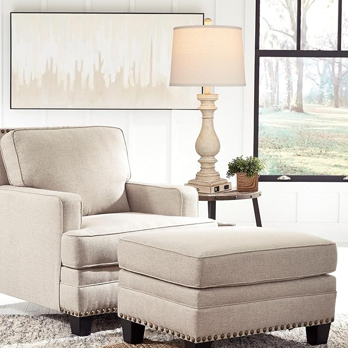 29" Tall Table Lamp for Living Room Set of 2,Vintage Bedside Nightstand Lamps with USB C+A Ports & AC Outlet,3-Way Dimmable Touch Control Desk Lamp for Bedroom,Color 1