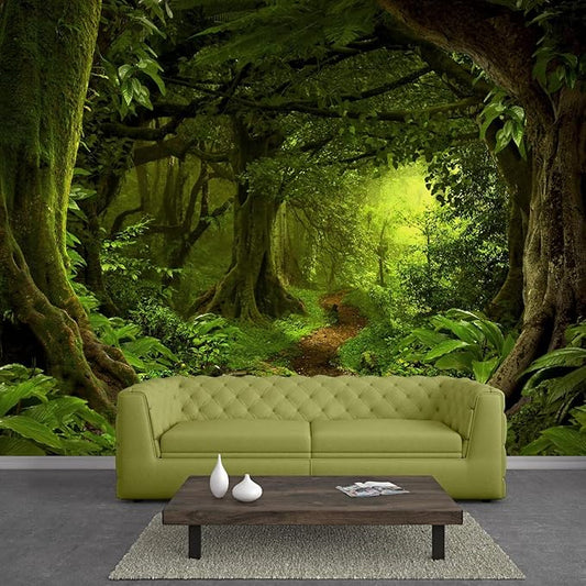 Bormia Fantasy Forest Wall Mural 108"x75" Large Photo Wallpaper Landscape Wall Decal for Livingroom Bedroom (Paste Not Included)