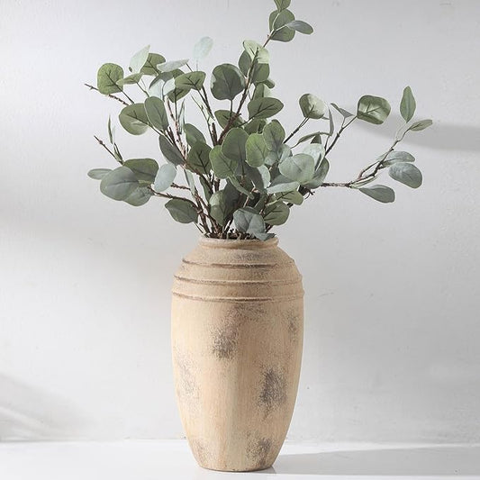 Large Ceramic Vase, 12.87 inch Tall Flower Vase for Home Decor, Vintage Retro Farmhouse Table Vases, Dining Table, Living Room, Kitchen, Office Decoration