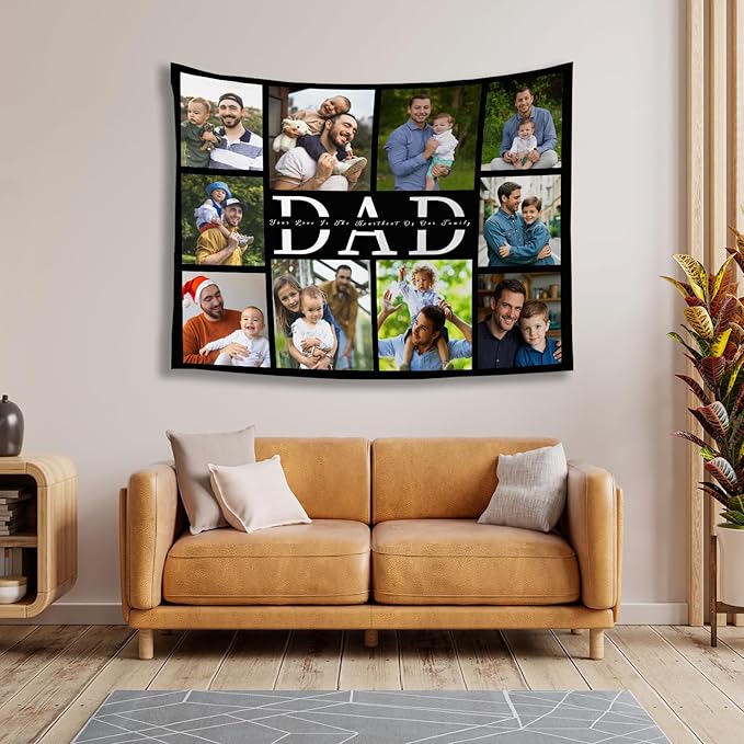 Custom Tapestry For Wall Bedroom Customized Backdrop Personalized Image Text Photo Customized Funny Tapestry Signs Custom Banners Personalized Dad's Day Horizontal Tapestries 30×40in