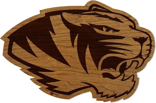 LazerEdge Missouri Tigers Wooden Wall Art – Officially Licensed College Decor – Laser-Etched Hanging Sign – Cherry Wood