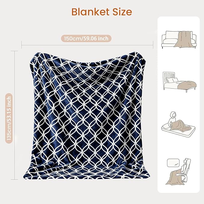 Heated Throw Blanket Electric Blanket with Built-in Button Controller 50"x60" One-Touch Ultra Cozy Soft Warm Heating Electric Blanket with 4 Heat Levels & 4 Hours Auto-Off Overheat