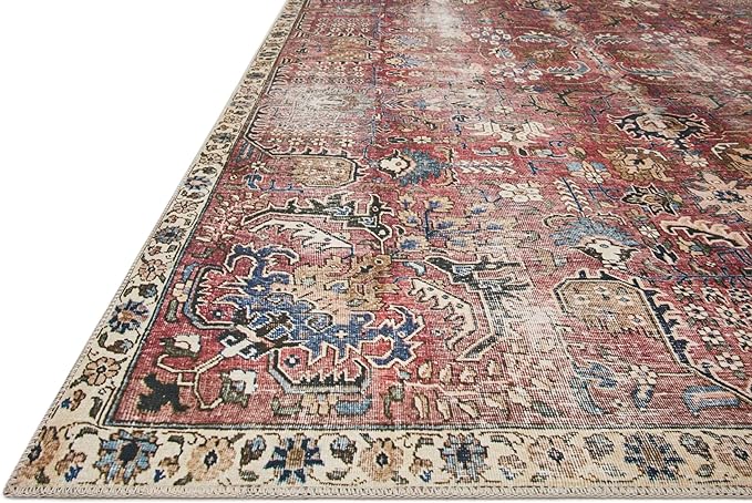 Loloi Chris Loves Julia Jules Collection JUL-01 Merlot/Multi 2'-6'' x 9'-6'', .13" Pile Height, Runner Rug