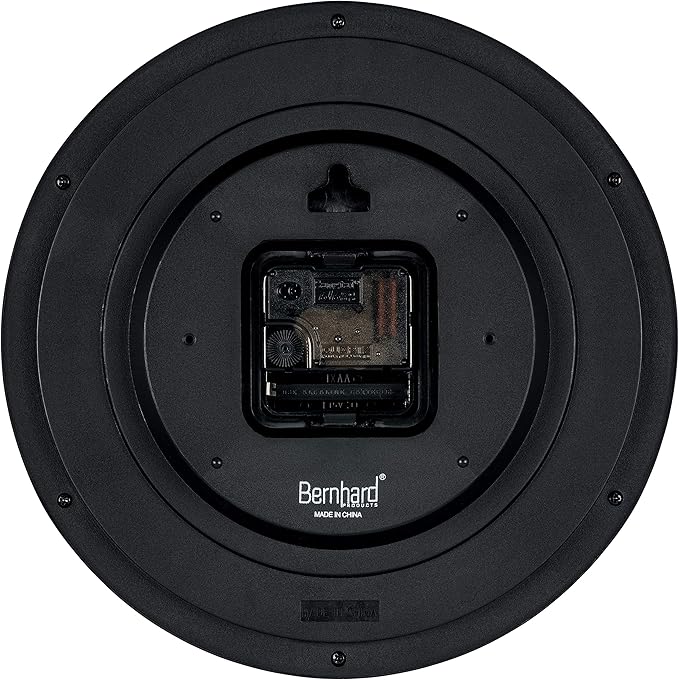 Bernhard Products Vintage Brown Wall Clock Silent Non Ticking 12 Inch Quality Quartz Battery Operated Round Decorative Easy to Read for Home Kitchen Living/Dining Room Bedroom Office Classroom School