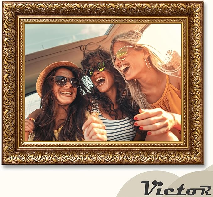 VictoR 6x8 Picture Frame Rubens Brown Gold - Picture Frames 6x8 - with Shutterproof Acrylic Glass - Antique - Brown 6 by 8