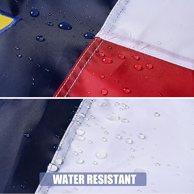 North Carolina State Flag 5x8 Ft Deluxe Full Embroidered Heavy Duty Polyester Durable NC Outside Flag with Sewn Stripes and Brass Grommets for Indoor/Outdoor